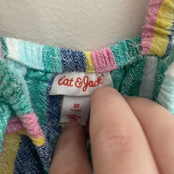 Cat & Jack Colorful Striped Dress 100% Cotton Size 3T - Picture 4 of 4